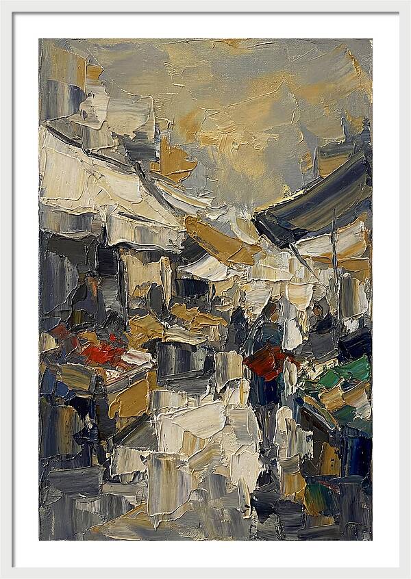 Marketplace Scene In Palette Knife Style
