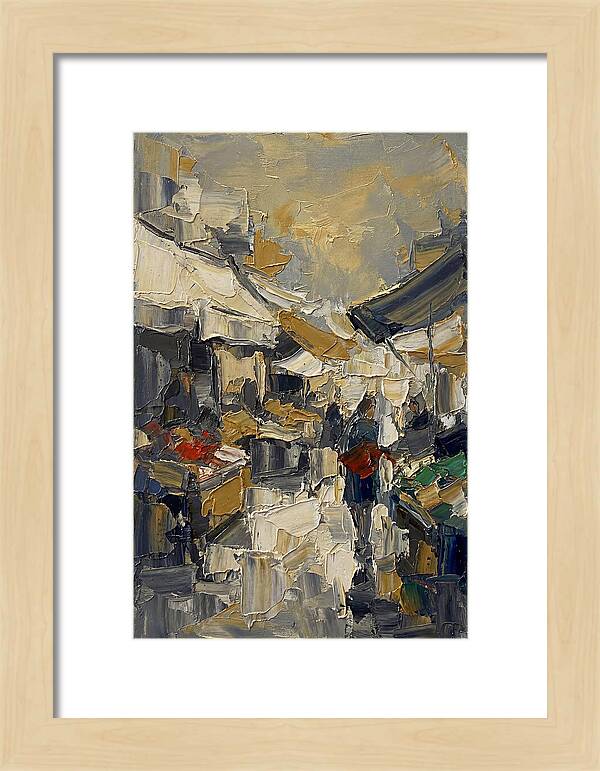 Marketplace Scene In Palette Knife Style