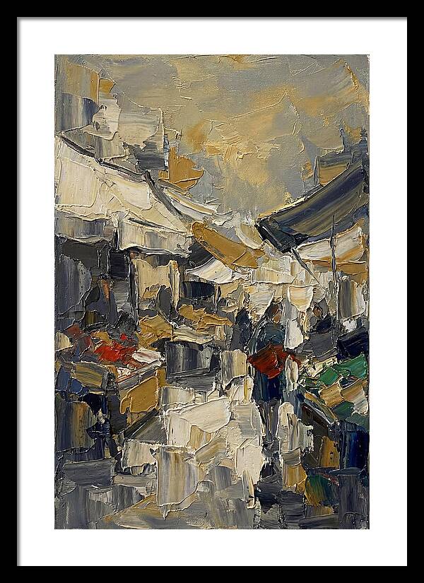 Marketplace Scene In Palette Knife Style