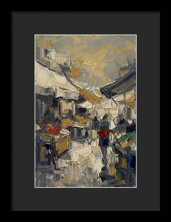 Marketplace Scene In Palette Knife Style