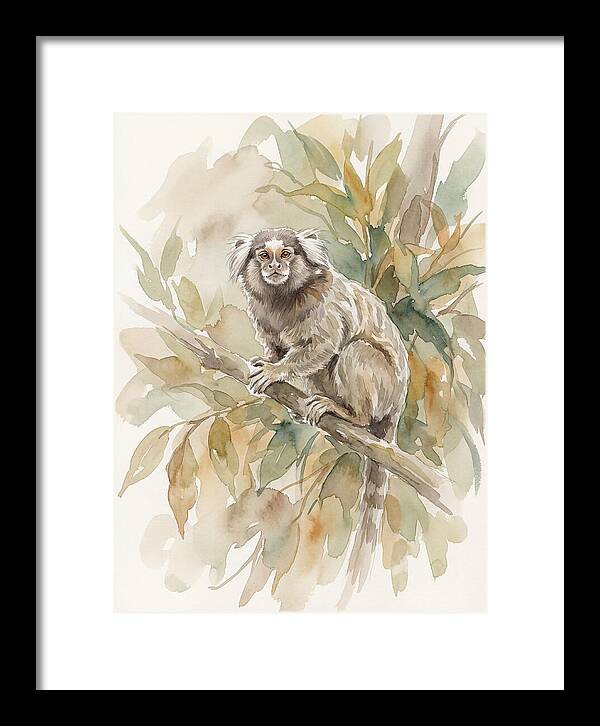 Marmoset Among Leaves