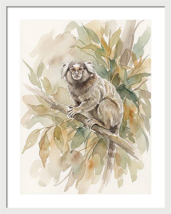 Marmoset Among Leaves