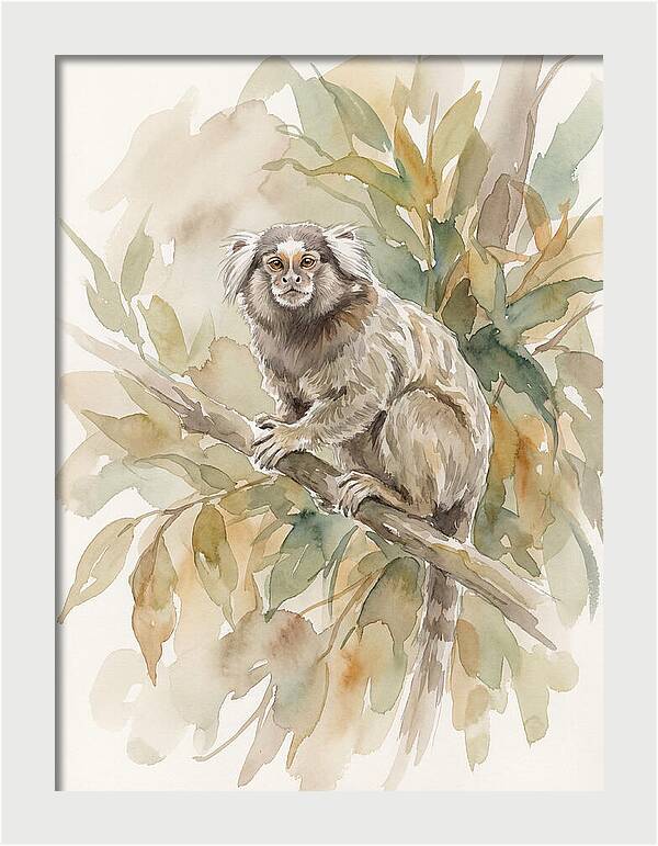 Marmoset Among Leaves