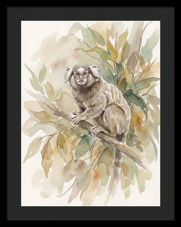 Marmoset Among Leaves