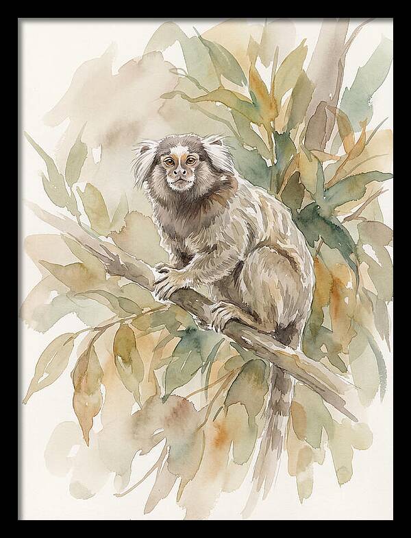 Marmoset Among Leaves