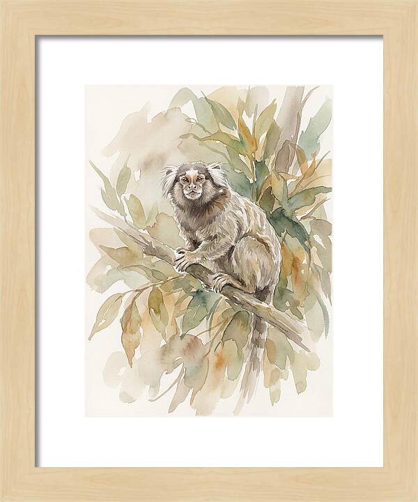 Marmoset Among Leaves