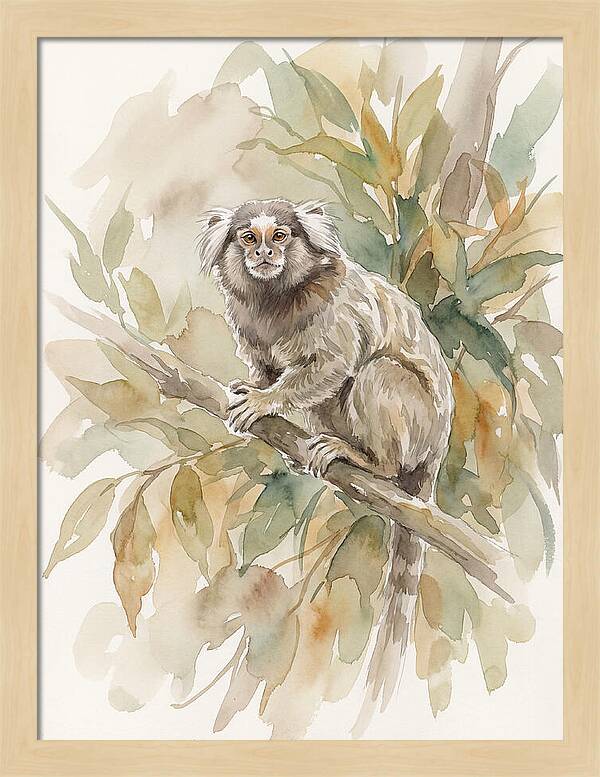 Marmoset Among Leaves