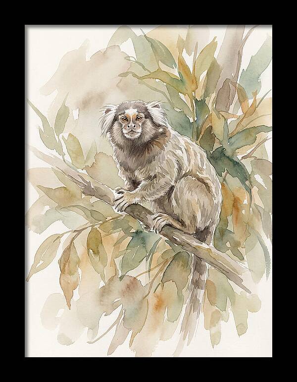 Marmoset Among Leaves