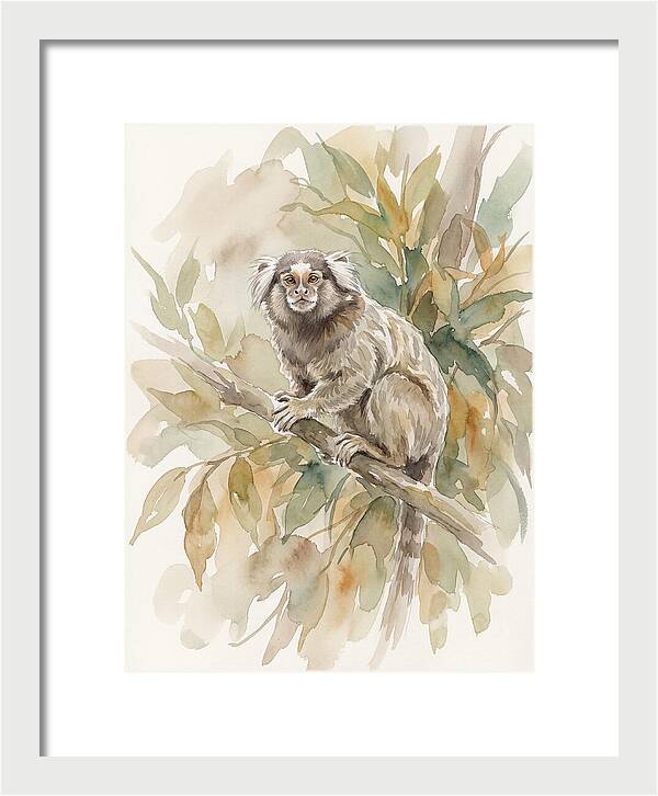 Marmoset Among Leaves
