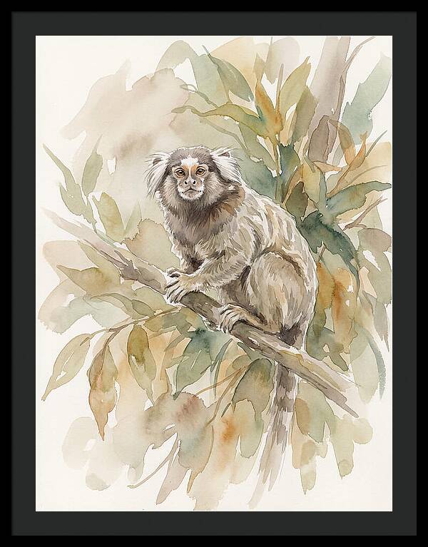Marmoset Among Leaves
