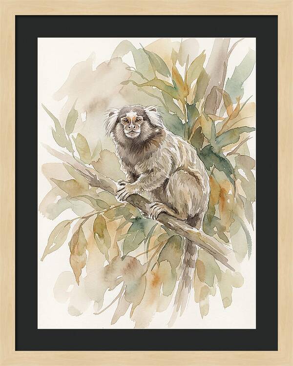 Marmoset Among Leaves