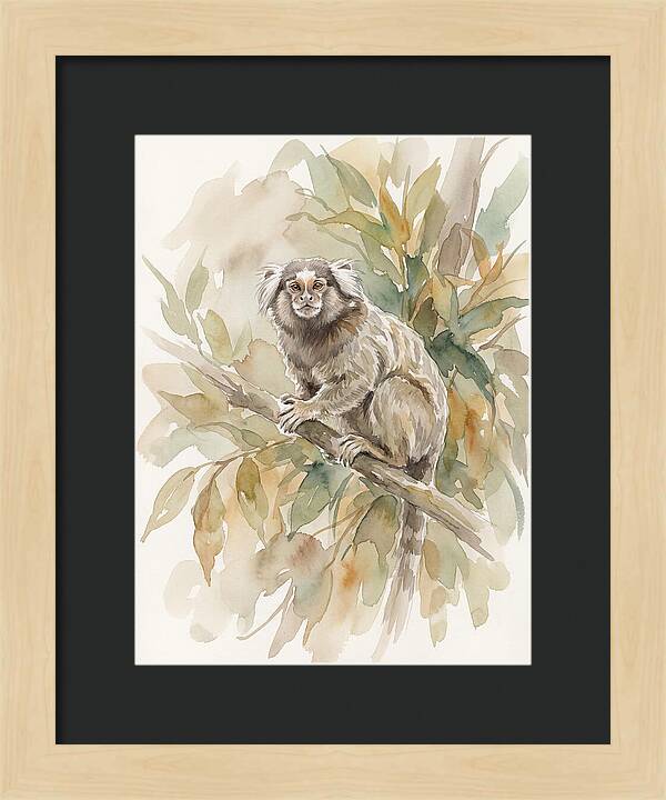 Marmoset Among Leaves