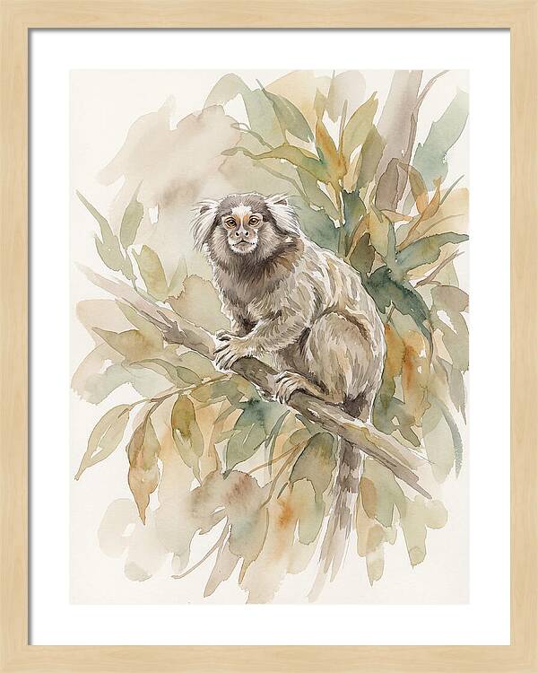 Marmoset Among Leaves