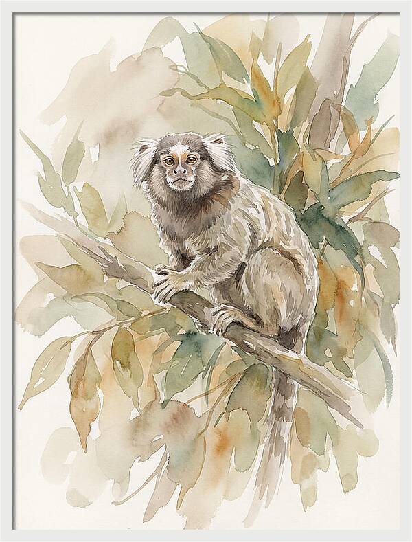Marmoset Among Leaves
