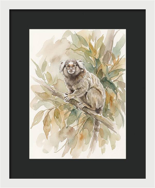 Marmoset Among Leaves