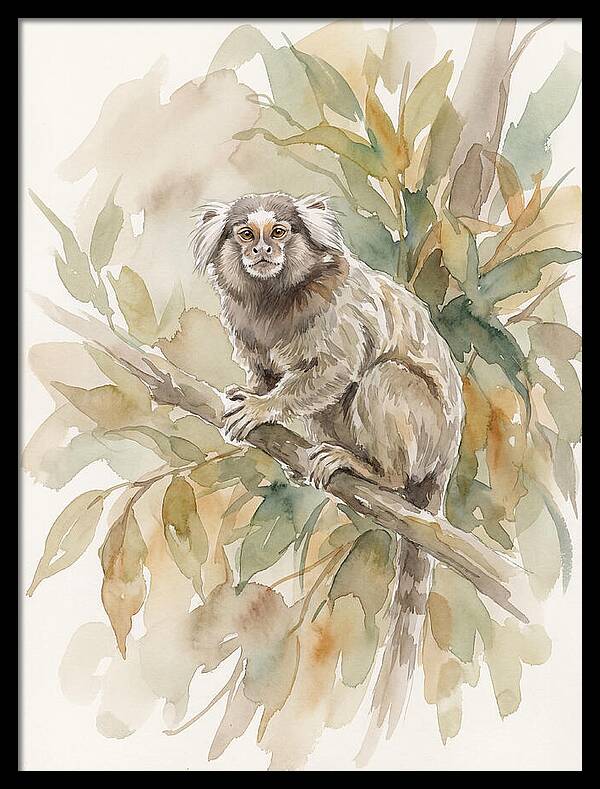 Marmoset Among Leaves