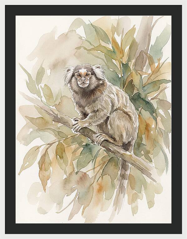 Marmoset Among Leaves