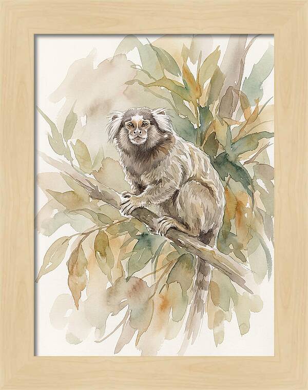 Marmoset Among Leaves