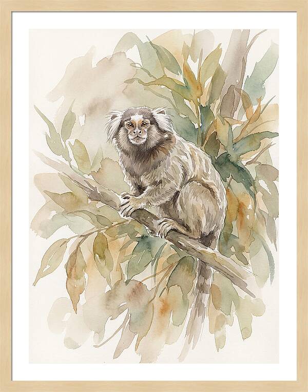 Marmoset Among Leaves