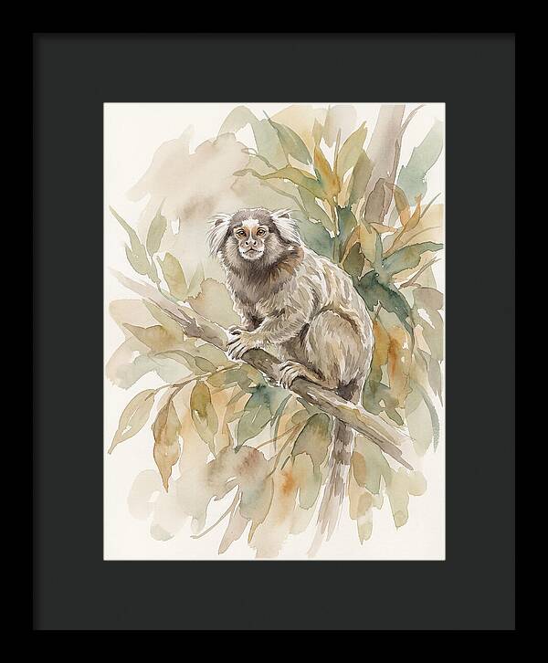 Marmoset Among Leaves