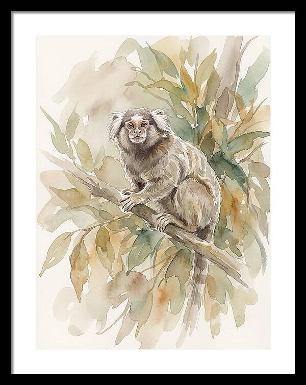 Marmoset Among Leaves