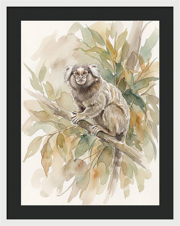 Marmoset Among Leaves
