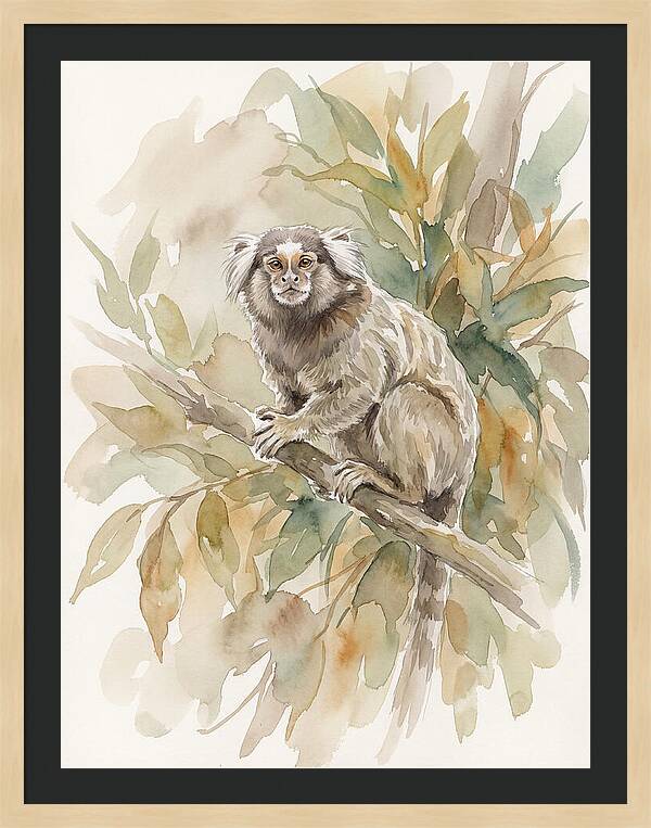 Marmoset Among Leaves