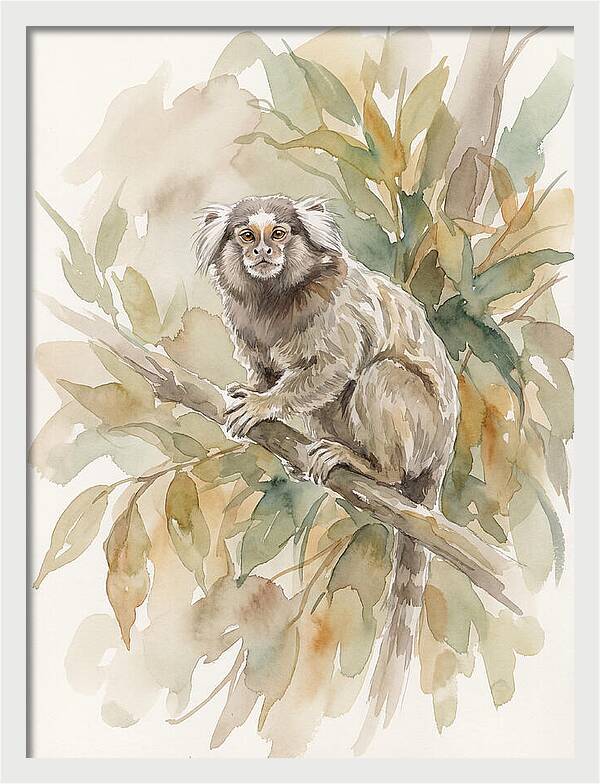 Marmoset Among Leaves