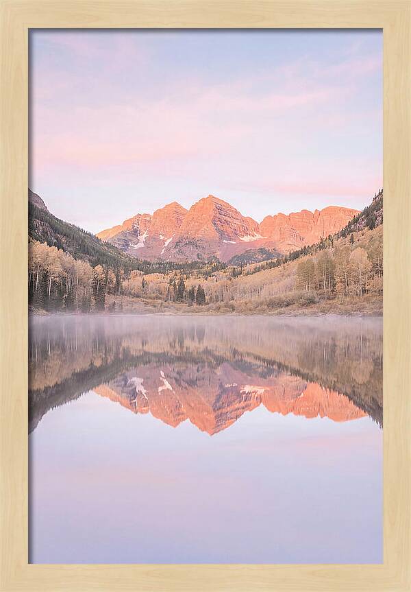 Maroon Bells At Dawn Reflection