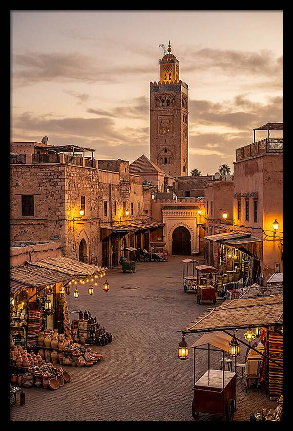 Marrakech Market At Dusk