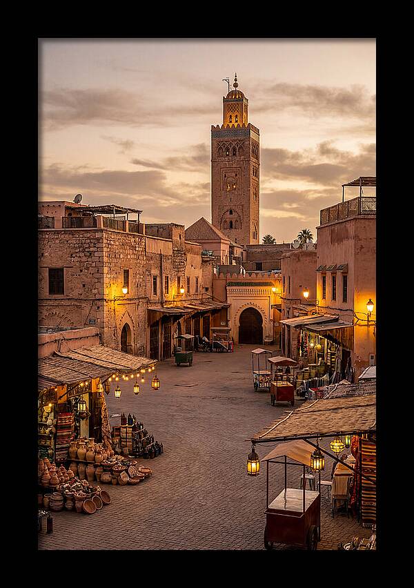 Marrakech Market At Dusk