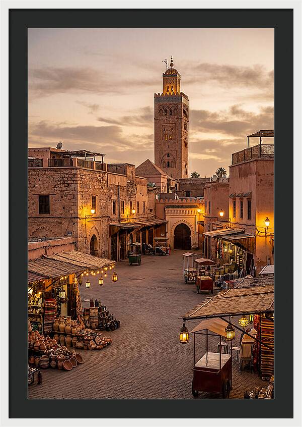 Marrakech Market At Dusk