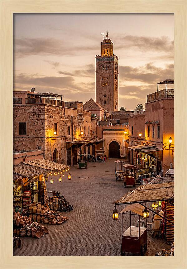Marrakech Market At Dusk