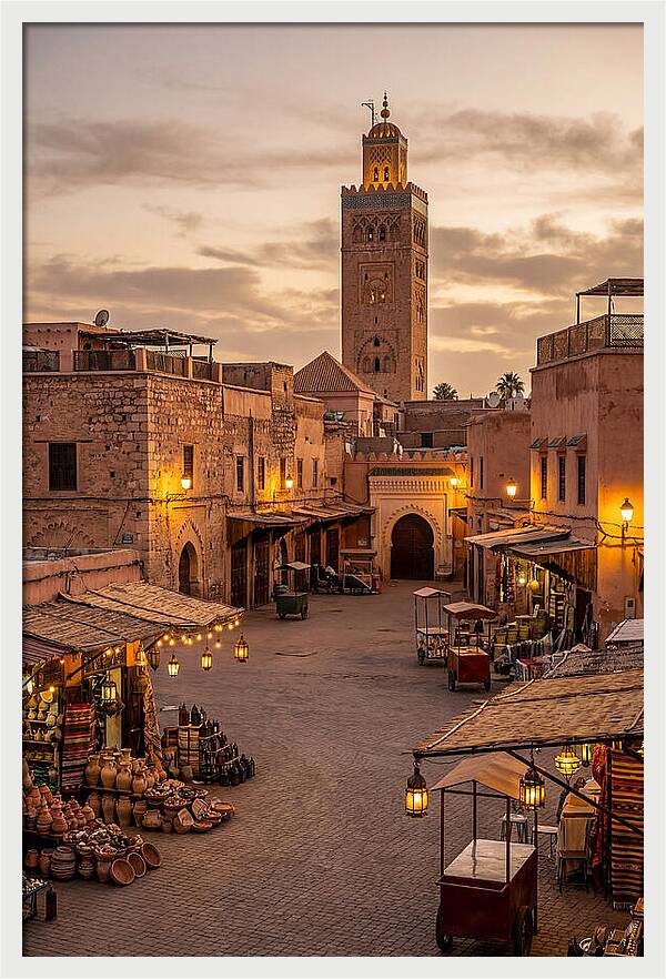 Marrakech Market At Dusk
