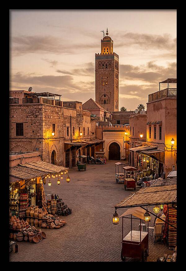 Marrakech Market At Dusk