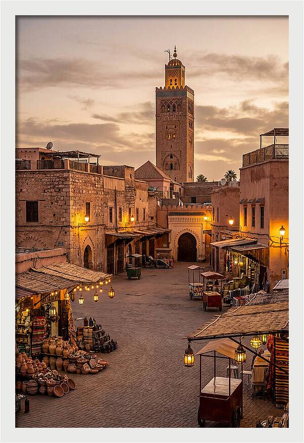 Marrakech Market At Dusk