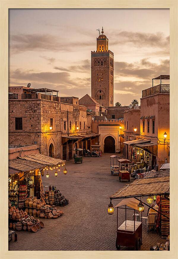 Marrakech Market At Dusk