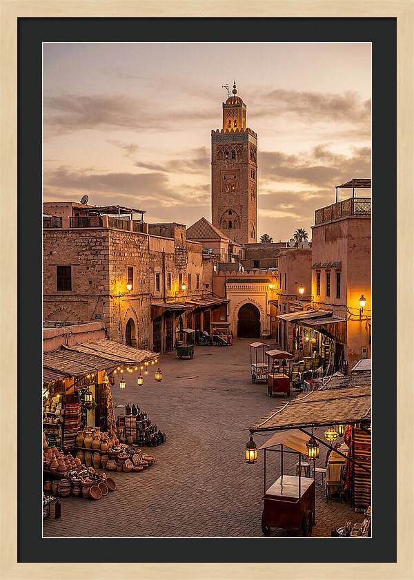 Marrakech Market At Dusk