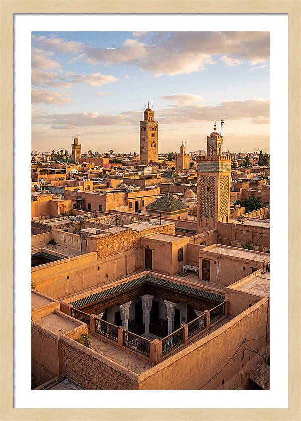 Marrakech Minarets At Dusk