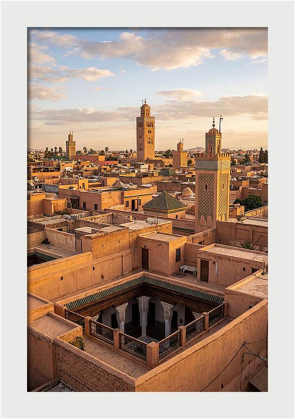 Marrakech Minarets At Dusk