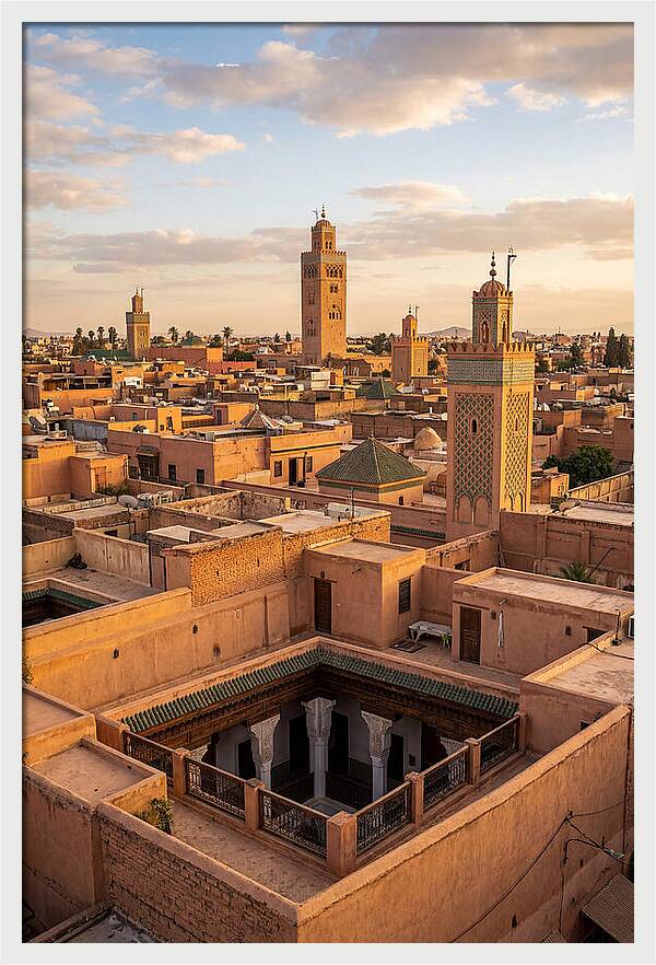 Marrakech Minarets At Dusk