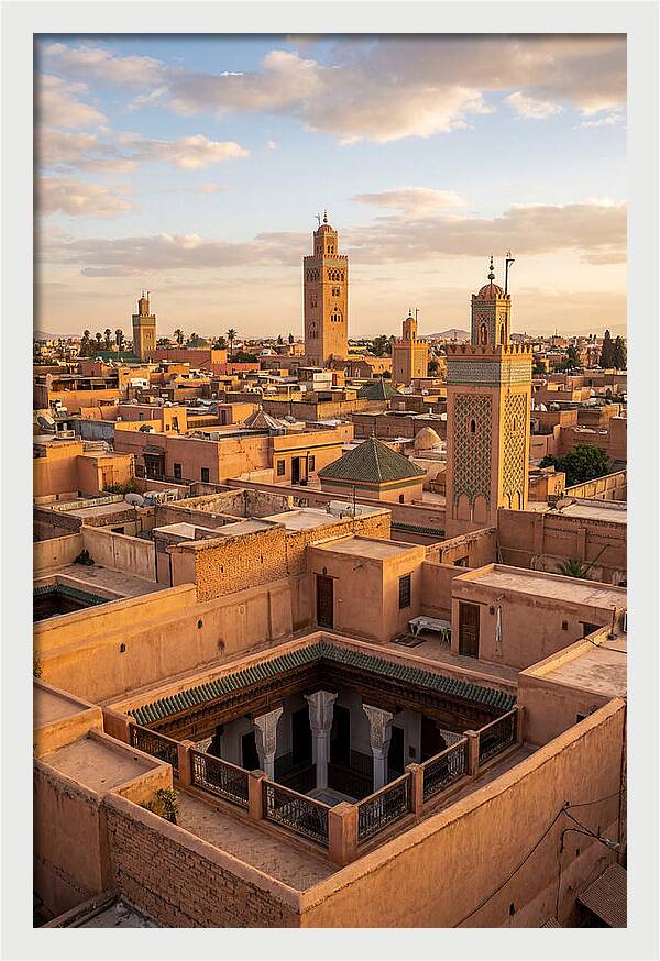 Marrakech Minarets At Dusk
