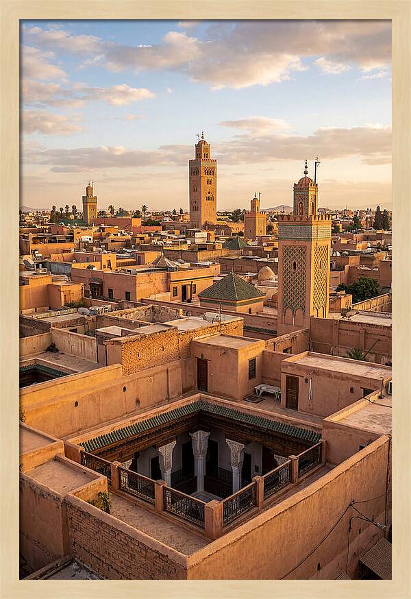 Marrakech Minarets At Dusk