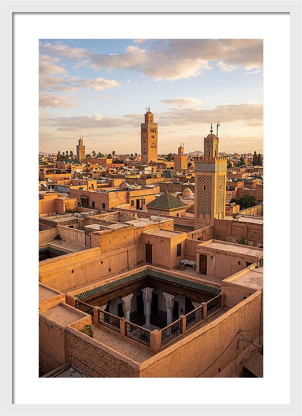 Marrakech Minarets At Dusk