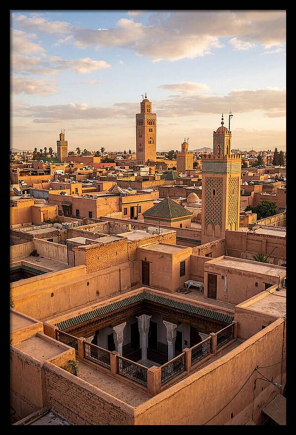 Marrakech Minarets At Dusk