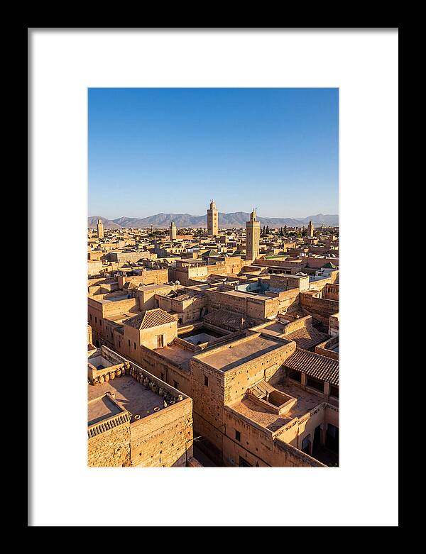 Marrakech Minarets Over Rooftops