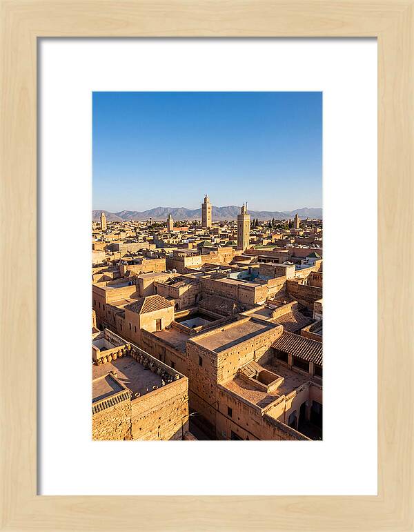 Marrakech Minarets Over Rooftops