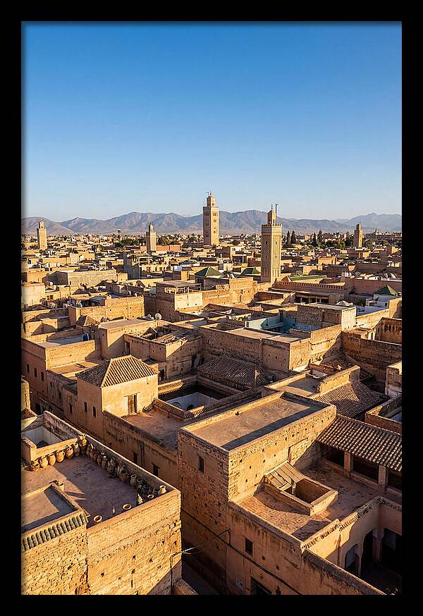 Marrakech Minarets Over Rooftops