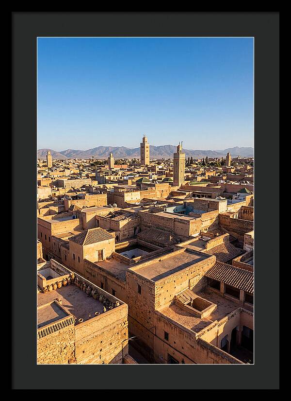 Marrakech Minarets Over Rooftops