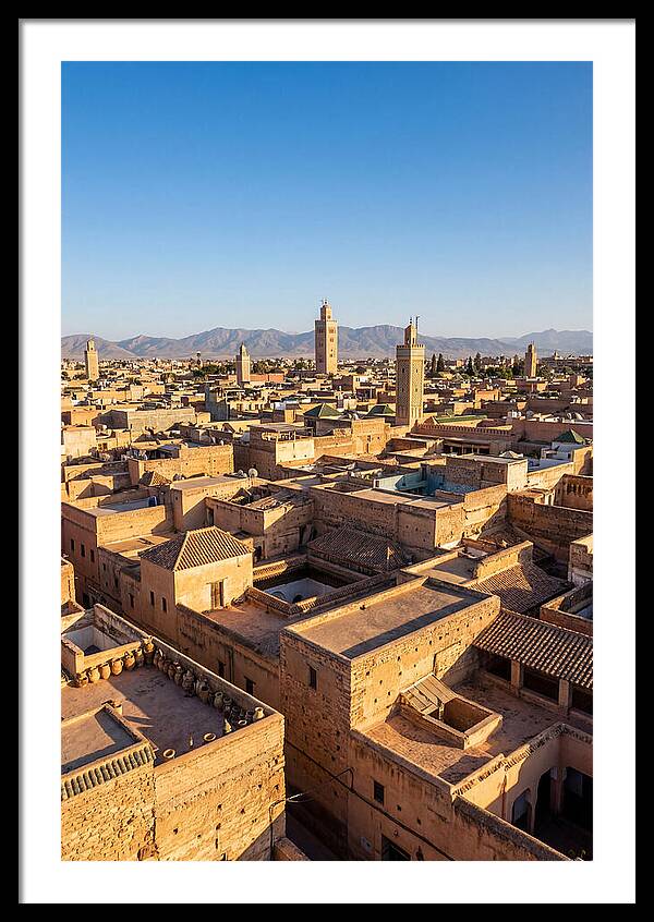 Marrakech Minarets Over Rooftops